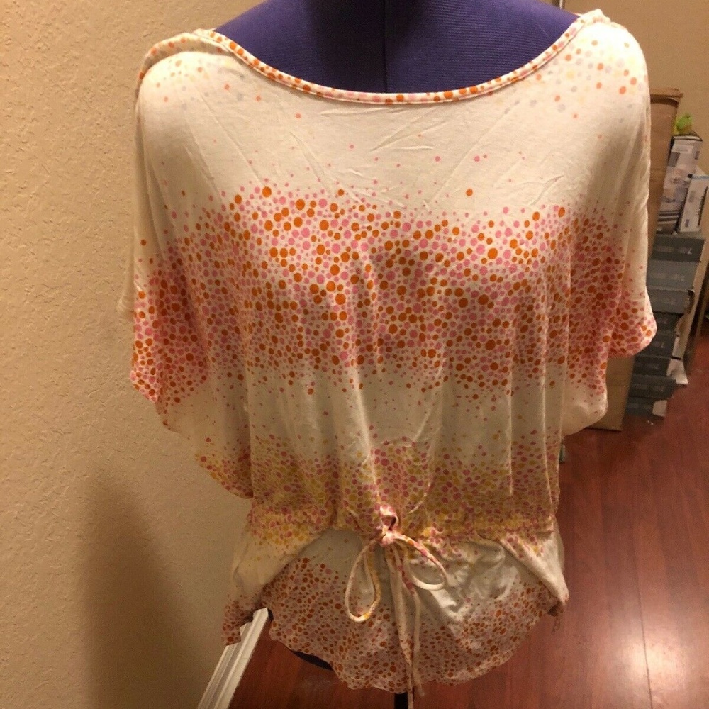 Ann Taylor LOFT L Dolman Drawstring Tunic Top NWT